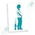LaserCad Motivschablone BANKSY Streetart für Graffiti, Airbrush, Deko DIN A5 - 18 cm
