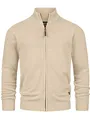 Indicode Herren INLut Strickjacke mit Stehkragen und Reißverschluss | Cardigan Feinstrickjacke für Männer Irish Cream, XL