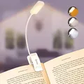 Gritin Leselampe Buch Klemme, Buchlampe, 3 Farbtemperatur Modi, Stufenlose Helligkeit Klemmlampe, USB Wiederaufladbare Klemmleuchte, 360° Flexibel für Nachtlesen ins Bett, beim Reisen usw. - Weiß