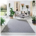 Steffensmeier Teppich Öland Streifen, Rechteckig, In- und Outdoor, wasserfest beige|blau|bunt 135 cm x 190 cm