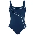 Sunmarin Badeanzug Basic (1-St) Badeanzug - Schnelltrocknend - Mit Soft-Schalen, Elegante Raff-Details blau 38