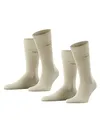 ESPRIT Herren Socken Basic Uni Multipack M So Baumwolle einfarbig 2 Paar, Beige Cream 4011, 43-46