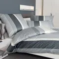 Janine Feinbiber Bettwäsche Davos 65097 silber anthrazit 135x200 cm + 80x80 cm