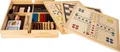 Spielesammlung mit 20 klassischen Gesellschaftsspielen in massiver Holzkiste ...