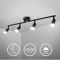 Deckenstrahler - 11,6W, 1040lm, LED, schwenkbar, inklusive 4x GU10, warmweiß, schwarz - Schwarz
