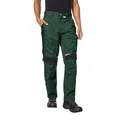 pka BESTWORK Arbeitshose Herren mit Stretch-Bund & Kniepolster-Taschen in Grün/Schwarz Größe 25