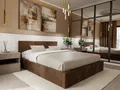 Muralo POLSTERBETT für Schlafzimmer Stoffbett Bett mit Container Doppelbett Modernes Design Braun 140cmx200cm