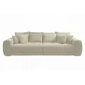 luma-home Big-Sofa, Greige, Metall, 4-Sitzer, Füllung: Polyurethan (Pur), einzeln stellbar,Rechteckig, 306x86x134 cm, Wohnzimmer, Sofas & Couches, Sofas, Bigsofas