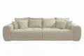 luma-home Big-Sofa 15173, XXL-Couch B306/T134/H86 cm, Liegefläche 120x240 cm mit Federkernpolsterung, viele Kissen, markante Steppungen, Cordstoff Beige Grau