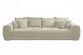 Big-Sofa XXL 306 cm Federkern Lounge Couch mit Bezug aus Cord in Beige Grau