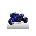 Moni Kinder Elektromotorrad Ninja, drei Kunststoffräder, LED-Beleuchtung, Mp3 blau