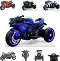 Moni Kinder Elektromotorrad Ninja, drei Kunststoffräder, LED-Beleuchtung, Mp3 blau