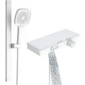 Rainsworth Duscharmatur mit Thermostat Set und Glasablage Weiß, Grundmodell