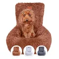 Wahre Tierliebe Hunde Autositz Fluffy inkl. Sicherheitsgurt - waschbarer Hundesitz Auto in schwarz/weiß für kleine, mittlere & große Hunde I Autositz Hund, Hundeautositz, Hund Auto, Hundebox