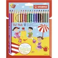 Buntstift STABILO Trio 18er Pack Malstifte dick Farbstifte & Spitzer Stifte Set