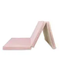 Jeflex - pink/beige klappbare Weichbodenmatte & Turnmatte 210 x 100 x 8 cm MADE IN GERMANY/faltbare Gymnastikmatte/platzsparende Fitnessmatte & faltbare Yogamatte/dicke Sportmatte für Kinderzimmer