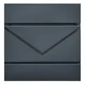 SONGMICS XXL Briefkasten, Postkasten, Zeitungsfach, V-förmiges Sichtfenster, Schloss, modern, einfache Montage, anthrazit GMB054G01