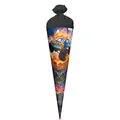 ROTH Schultüte groß Monstertruck Fire 70 cm - rund Rot(h)-Spitze Filzverschluss - Zuckertüte Schulanfang
