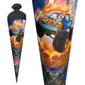 Schultüte 'Monstertruck Fire', rund, 700 mm ROTH 677446 (4028279703879)