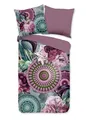 Traumschloss Satin Bettwäsche »Bandhura«, Mandalas und Blumen in schönen Mint-und rosatönen, 155x220 & 80x80, 100% Baumwolle, atmungsaktiv & weich, mit Reißverschluss, Kissen und Bettbezug