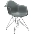 Vitra Stuhl Eames Plastic Armchair RE 63x83x59 cm granitgrau, Gestell: verchromt, Designer Charles & Ray Eames
