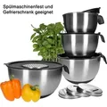 13tlg Set Edelstahl Rührschüssel 18/10 inkl. Deckel und 4 Gemüsereiben mit Griff