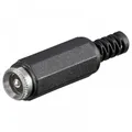 DC-Kupplung für Hohlstecker 5,5x2,5mm mit Knickschutz - Lötmontage
