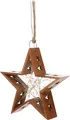 LUMIDA Xmas LED-Holzdekoration Stern outdoorgeeignet 60 LEDs, Adapter Timer, Ø 20cm