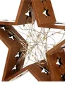 LUMIDA Xmas LED-Holzdekoration Stern outdoorgeeignet 60 LEDs, Adapter Timer, Ø 2