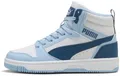 Puma Unisex Kinder Rebound V6 Mid JrSneaker, Puma White Dark Indigo Haute Tropic, 6 UK