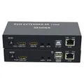 4K HDTV 120M KVM Extender HDMI-kompatibel USB-A Tastatur Maus 3,5 mm AUX Aluminiumlegierung auf CAT6 RJ45 LAN Ethernet Extender (120 m)