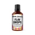 Body Attack Flav Drops®, 50 ml, Strawberry-Cheesecake, Aromatropfen für Lebensmittel, zuckerfreie Flavour Drops ohne Kalorien, vegan & Qualität Made in Germany