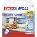 Tesa - Moll Premium Flexible - Selbstklebende Silikondichtung Zum Isolieren Von Spalten An Fenstern Und Türen - Transparent - 6 M X 9 Mm X 7 Mm