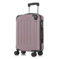 Koffer Trolley Reisekoffer Suitcase, Rollkoffer Handgepäck ,mit 4 Rollen360°, Hartschalenreisekoffer, Zahlenschloss, Weicher Gummigriff(L,Rose Rot)