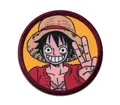 One Piece Aufnäher Bügelbild, Aufbügler, Applikationen, Patches, Flicken, zum aufbügeln, Polyester, Comercial Mercera One Piece Monkey D. Luffy - Größe: 6,5 x 6,5 cm