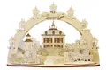 DeColibri LED Schwibbogen 3D LED Schwibbogen Dresden Moritzburg Fasanenschlösschen - m.Netzkabel, Holzkunst aus Sachsen, beleuchtet