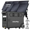 SolarPlay Q3600 Tragbare Powerstation 3840Wh Generator mit 2 Pcs Sonnenkollektor