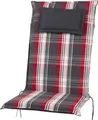 Auflage Hochlehner Donau 90541-700 rot-anthrazit kariert 119x50x7 cm Sun Garden