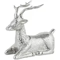 Weihnachtsdeko Hirsch Silber 19cm Handgefertigte Dekofigur aus Aluminium