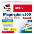 Magnesium 500 + B12 +D3 Direct 60 Portionen Depot-Pellets mit Zitronen-Geschmack