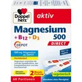 DOPPELHERZ Magnesium 500+B12+D3 Depot DIRECT Pell. 60 St. PZN 18390645