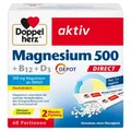 2x DOPPELHERZ Magnesium 500+B12+D3 Depot DIRECT Pell. 60 ST