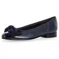 Gabor Ballerina Flats, Kitten Heel, Festliche Schuhe mit aufwendiger Schleife blau 39 EU (6 UK)
