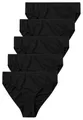 Götzburg Damen Unterwäsche 5er Pack Midi-Slip Baumwolle Stretch Essentials (DE/NL/SE/PL, Numerisch, 42, Regular, Regular, schwarz-dunkel-Uni)