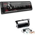 Kenwood KMM-BT209 1-DIN Autoradio Bluetooth USB AUX-In Short Body mit Einbauset für Volkswagen VW Polo 6R piano black