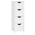Badezimmerschrank, Badschrank, Beistellschrank mit 4 Schubladen, 30 x 30 x 82...