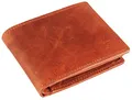 Pierrini PR0012 Herren Portemonnaie Echtleder mit Ausweismappe in Braun 3x10x12 Zentimeter