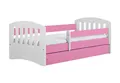 Kids Collective Kinderbett 80x160 & 80x180 cm mit Matratze Rausfallschutz Lattenrost & Schublade, 80x160 cm in rosa, Mädchen Jungenbett Jugendbett