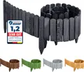 Garronda Beeteinfassung Holz Rollzaun Gartenzaun imprägniert Flexibler Rollborder Rasenkante Palisade Umzäunung für Garten Länge: 200 cm GD-0046 (Graphite, Höhe: 40 cm)