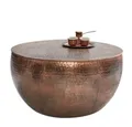 LebensWohnArt Couchtisch Stylischer Couchtisch MARTELLO No.1 Aluminium ca.60cm kupfer used